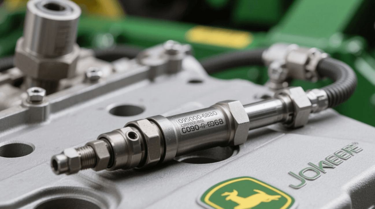 095000-6480 injector installed on John Deere 6068 cylinder head